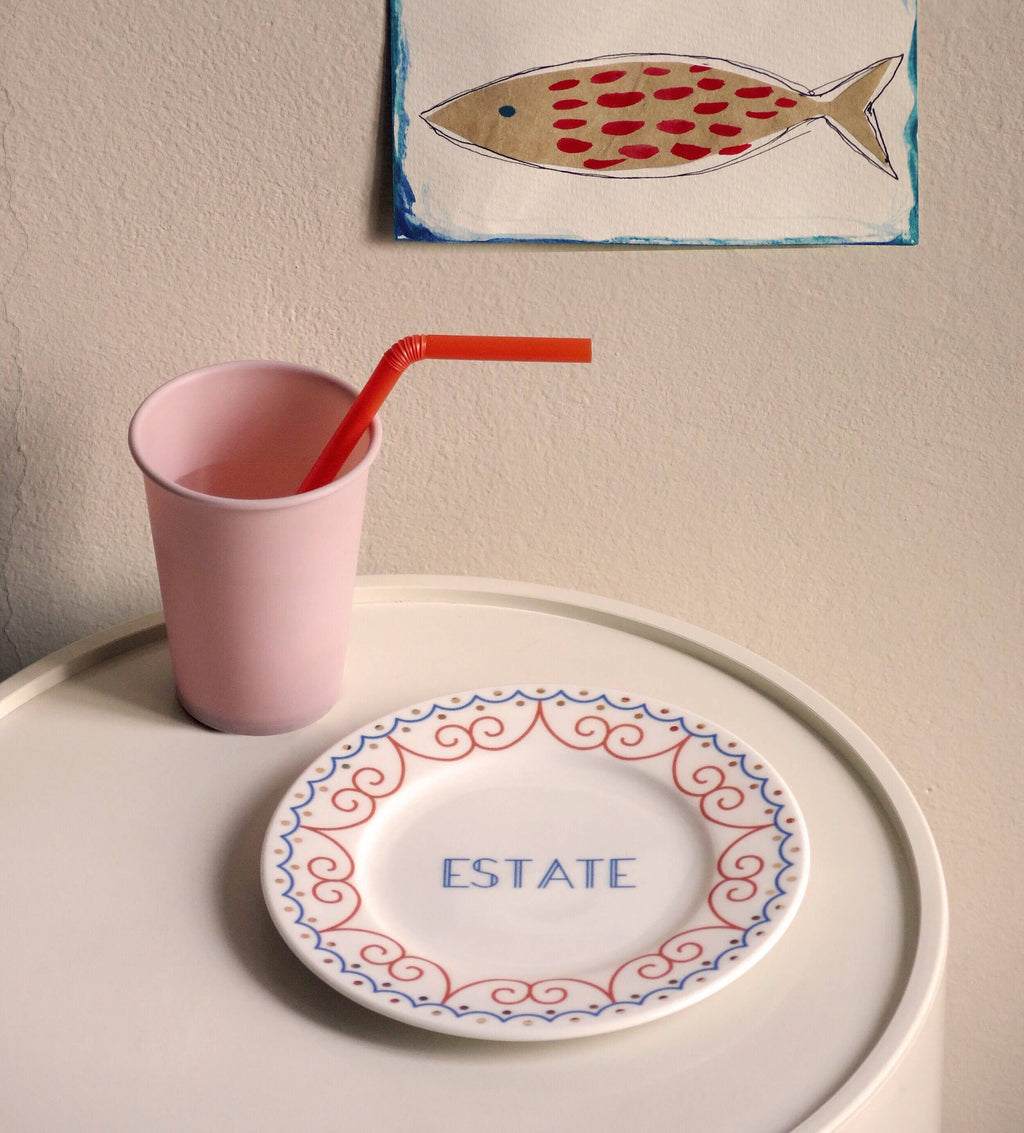 ESTATE - Piatto in porcellana con scritta