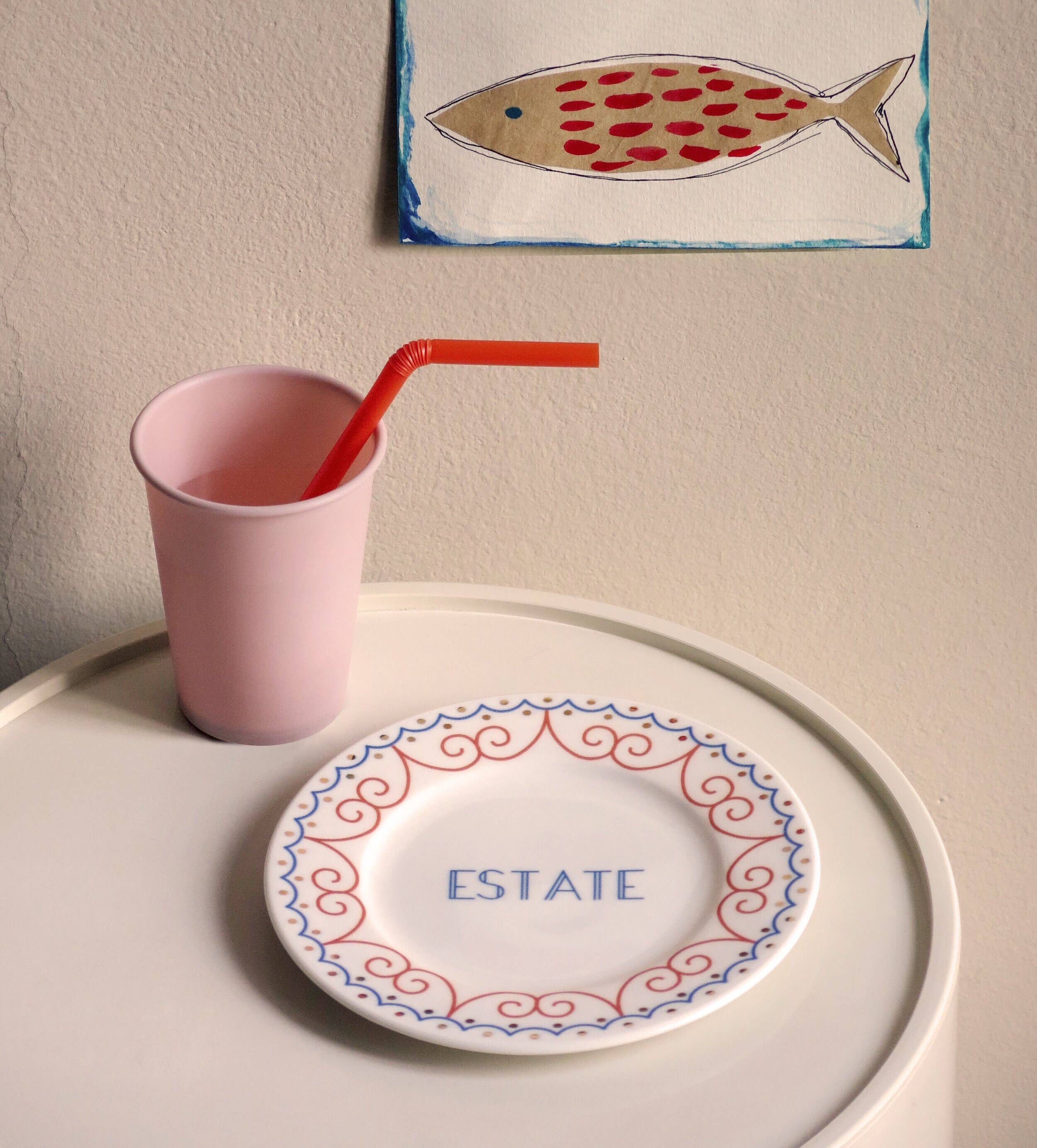 ESTATE - Piatto in porcellana con scritta