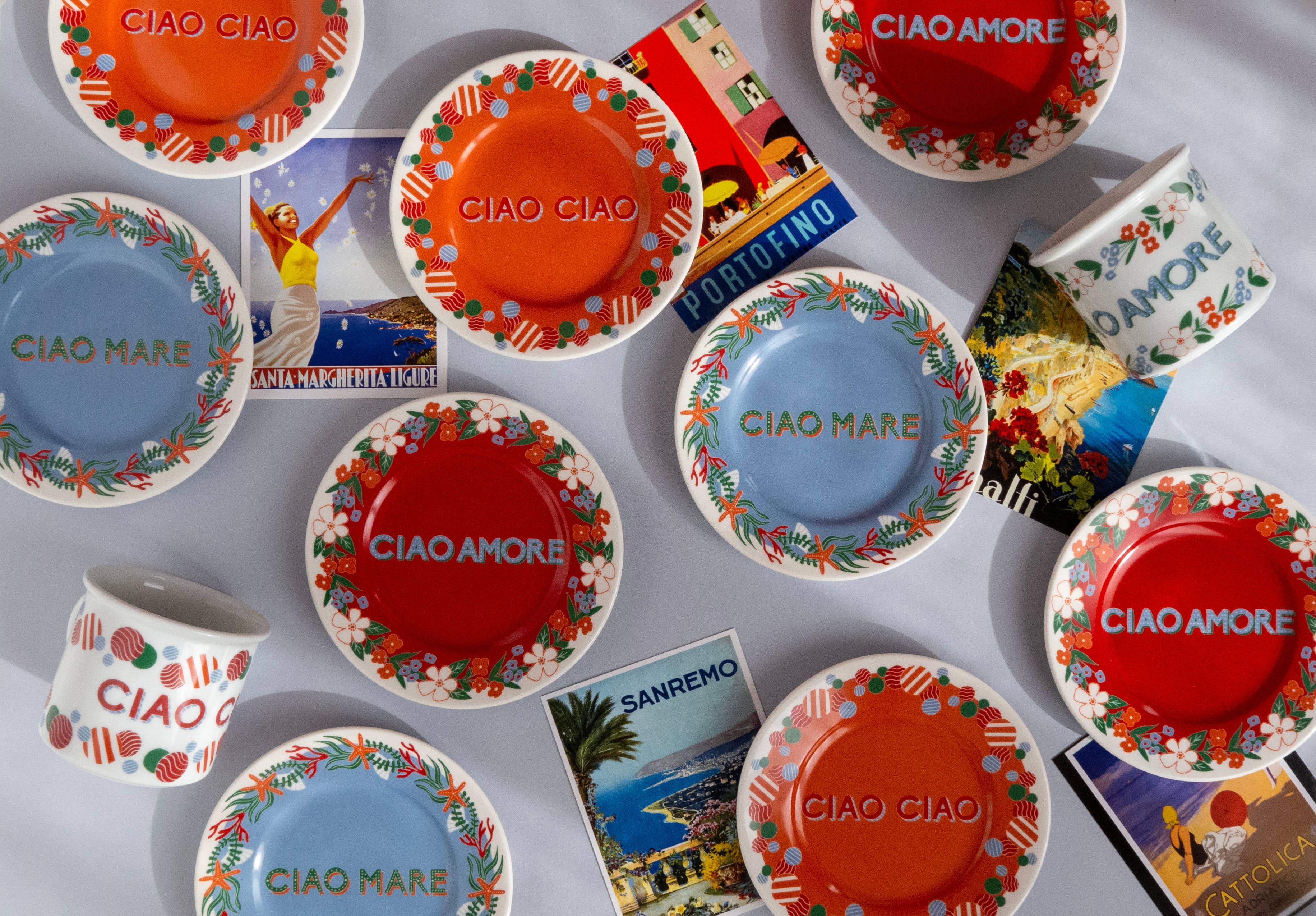 CIAO CIAO - Piatto in porcellana con scritta, made in Italy